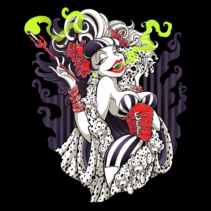 Cruella de Mon Men's Apparel - Adult & Kids T-Shirts, Sweatshirts & Hoodies apparel design preview 2
