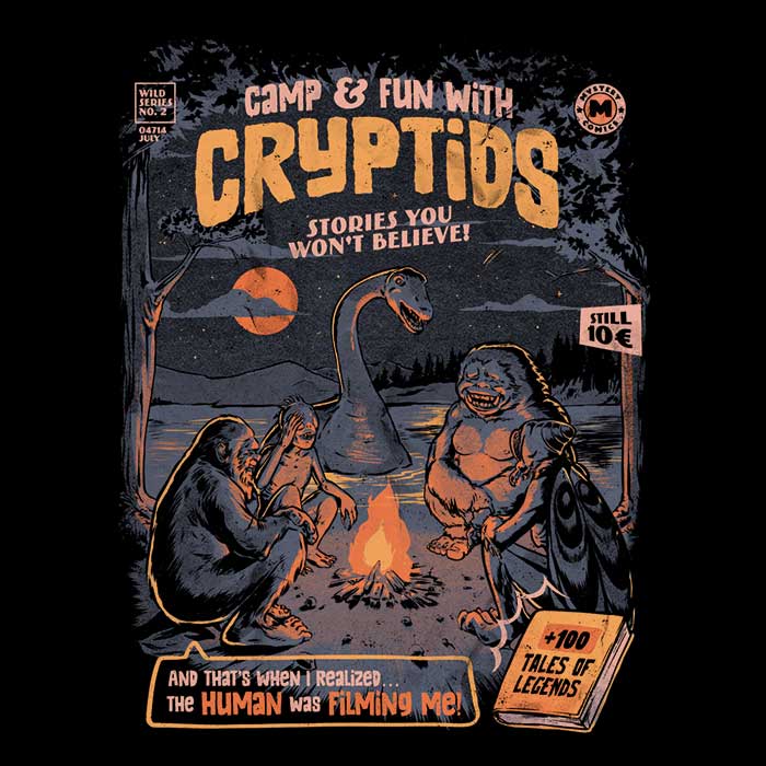 Cryptids Camp Men's V-Neck - Adult & Kids T-Shirts, Sweatshirts & Hoodies apparel design preview 2