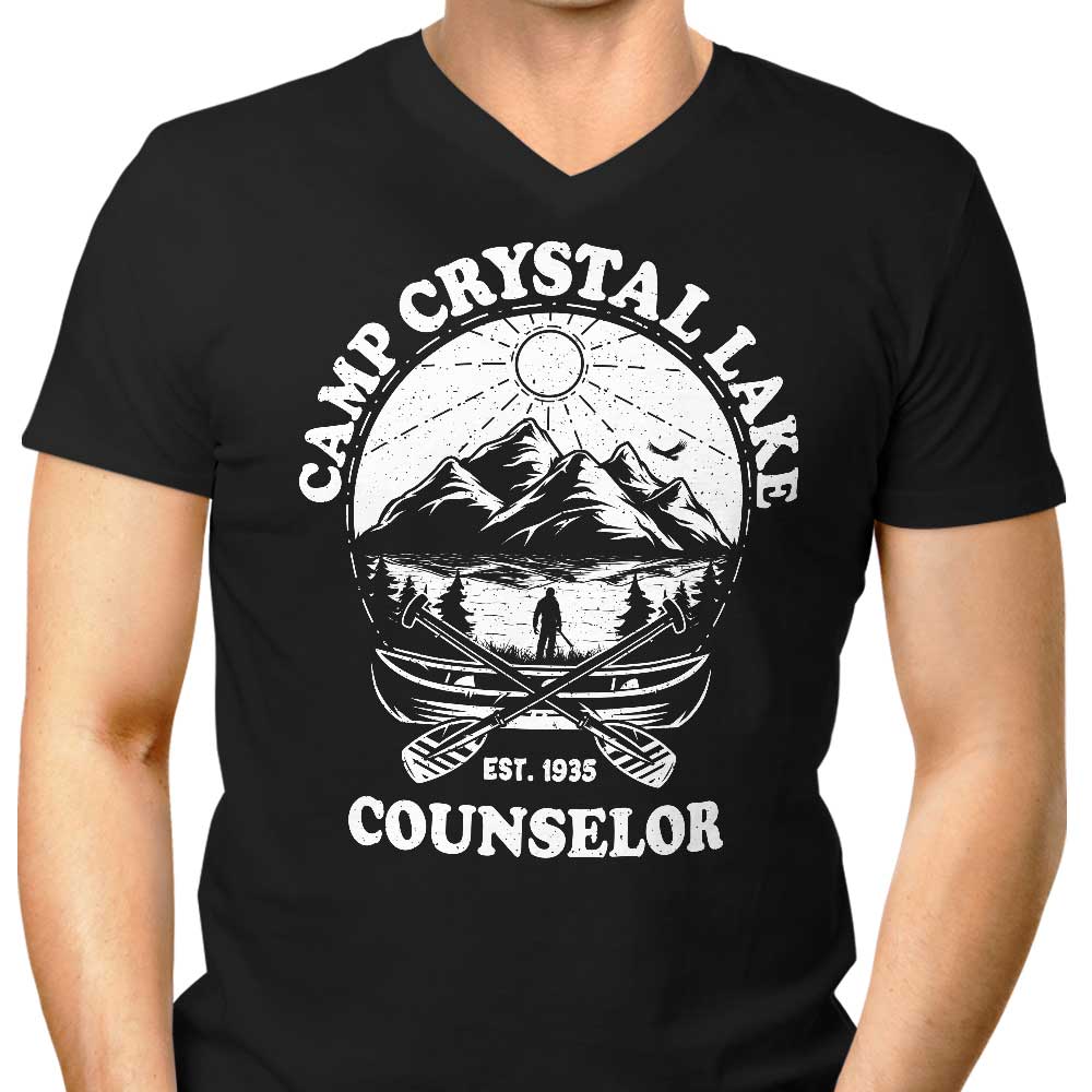 Crystal Lake Counselor Men's V-Neck - Adult & Kids T-Shirts, Sweatshirts & Hoodies apparel design preview 1