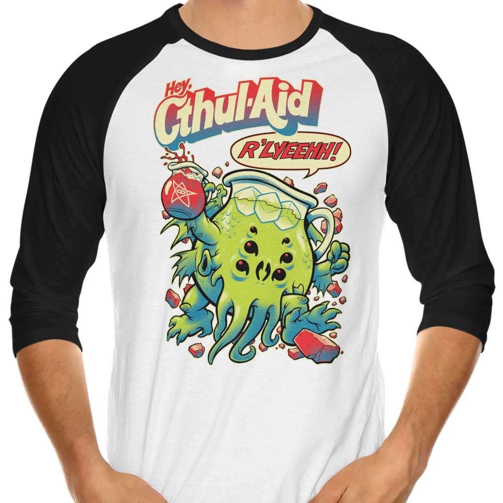Cthul-Aid 3/4 Sleeve Raglan - Adult & Kids T-Shirts, Sweatshirts & Hoodies apparel design preview 1
