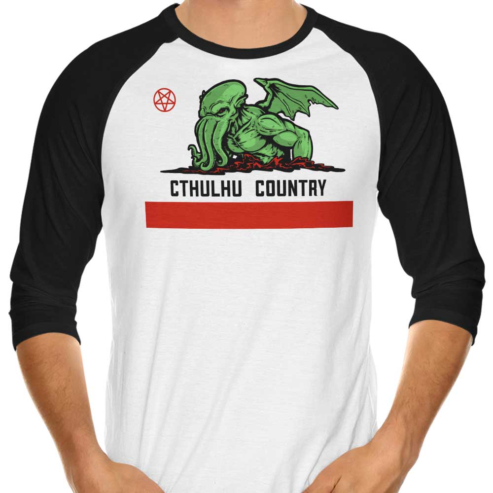 Cthulhu Country 3/4 Sleeve Raglan - Adult & Kids T-Shirts, Sweatshirts & Hoodies apparel design preview 1