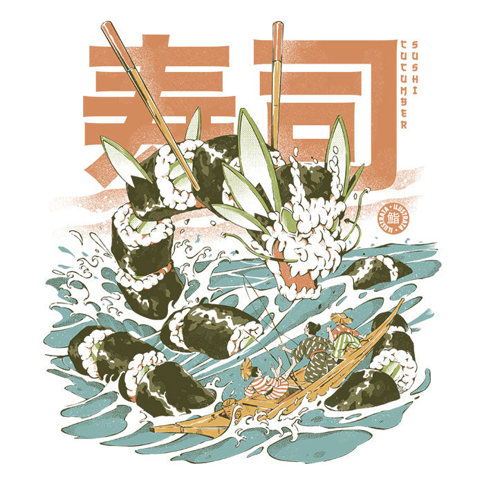 Cucumber Sushi Dragon Ringer - Adult & Kids T-Shirts, Sweatshirts & Hoodies apparel design preview 2