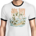 Cucumber Sushi Dragon Ringer - Adult & Kids T-Shirts, Sweatshirts & Hoodies apparel design preview 1
