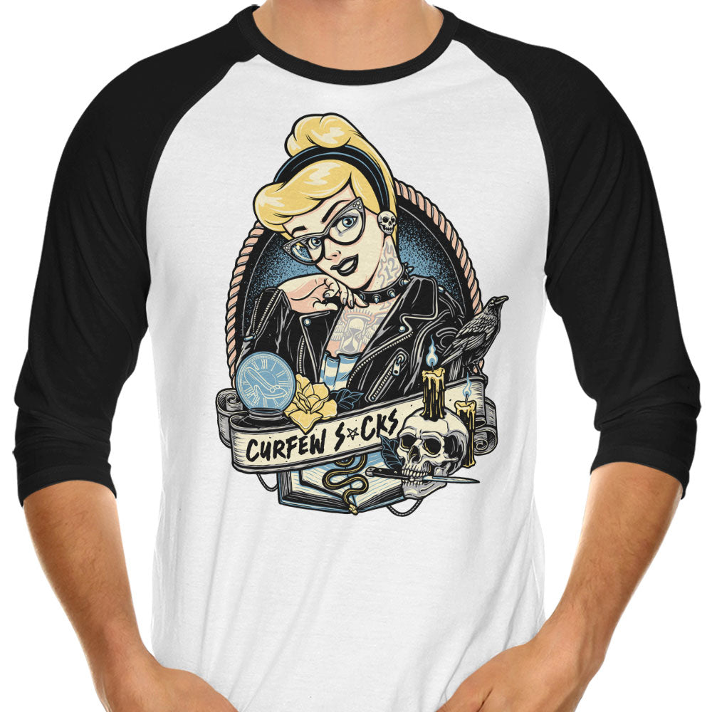 Curfew Sucks 3/4 Sleeve Raglan - Adult & Kids T-Shirts, Sweatshirts & Hoodies apparel design preview 1
