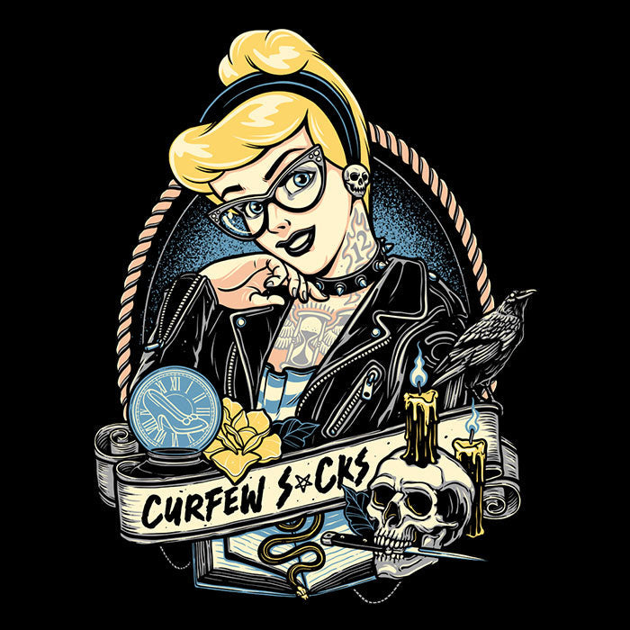 Curfew Sucks Women's V-Neck - Adult & Kids T-Shirts, Sweatshirts & Hoodies apparel design preview 2