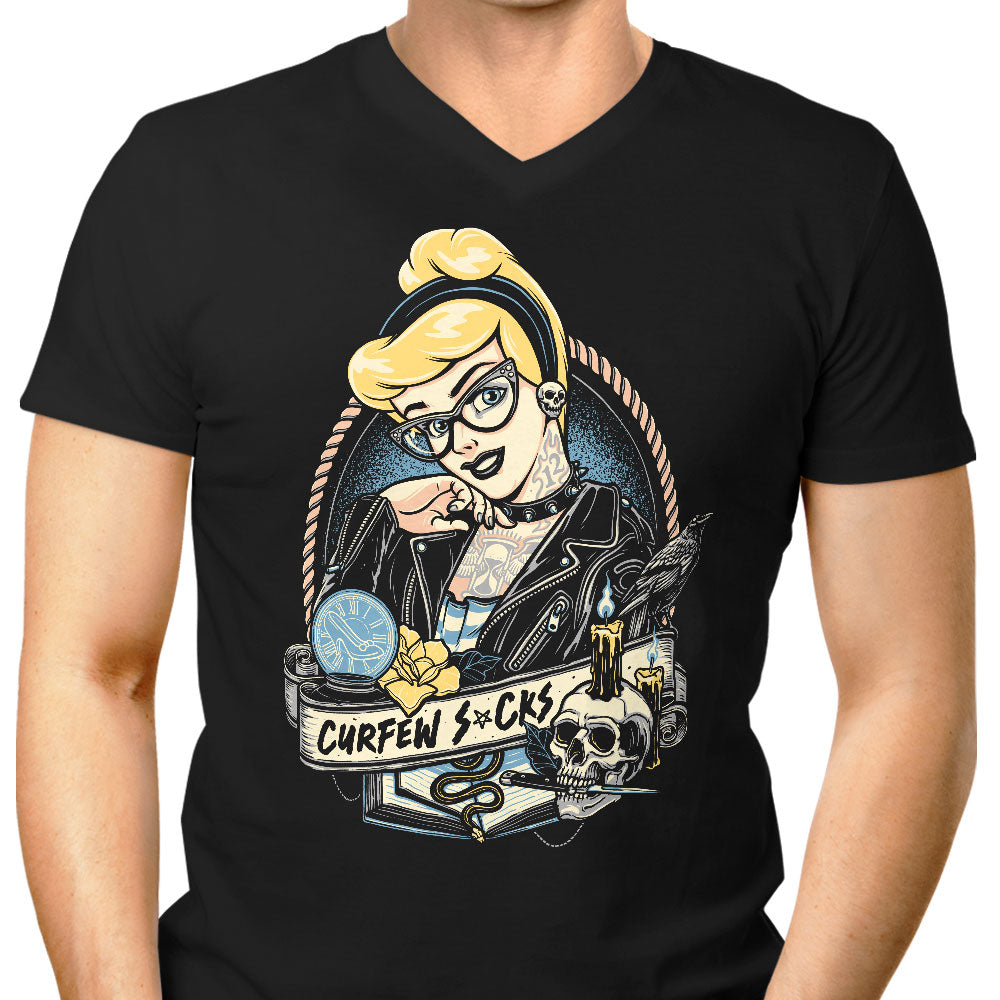 Curfew Sucks Men's V-Neck - Adult & Kids T-Shirts, Sweatshirts & Hoodies apparel design preview 1