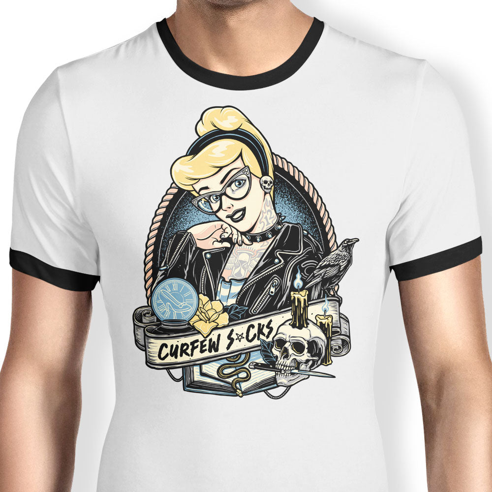 Curfew Sucks Ringer - Adult & Kids T-Shirts, Sweatshirts & Hoodies apparel design preview 1