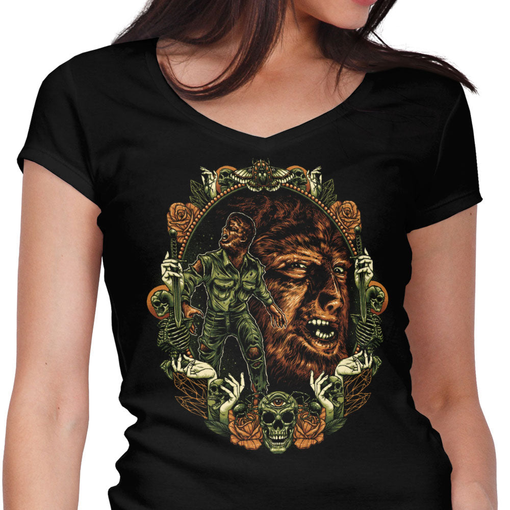 Curse of the Moon Women's V-Neck - Adult & Kids T-Shirts, Sweatshirts & Hoodies apparel design preview 1