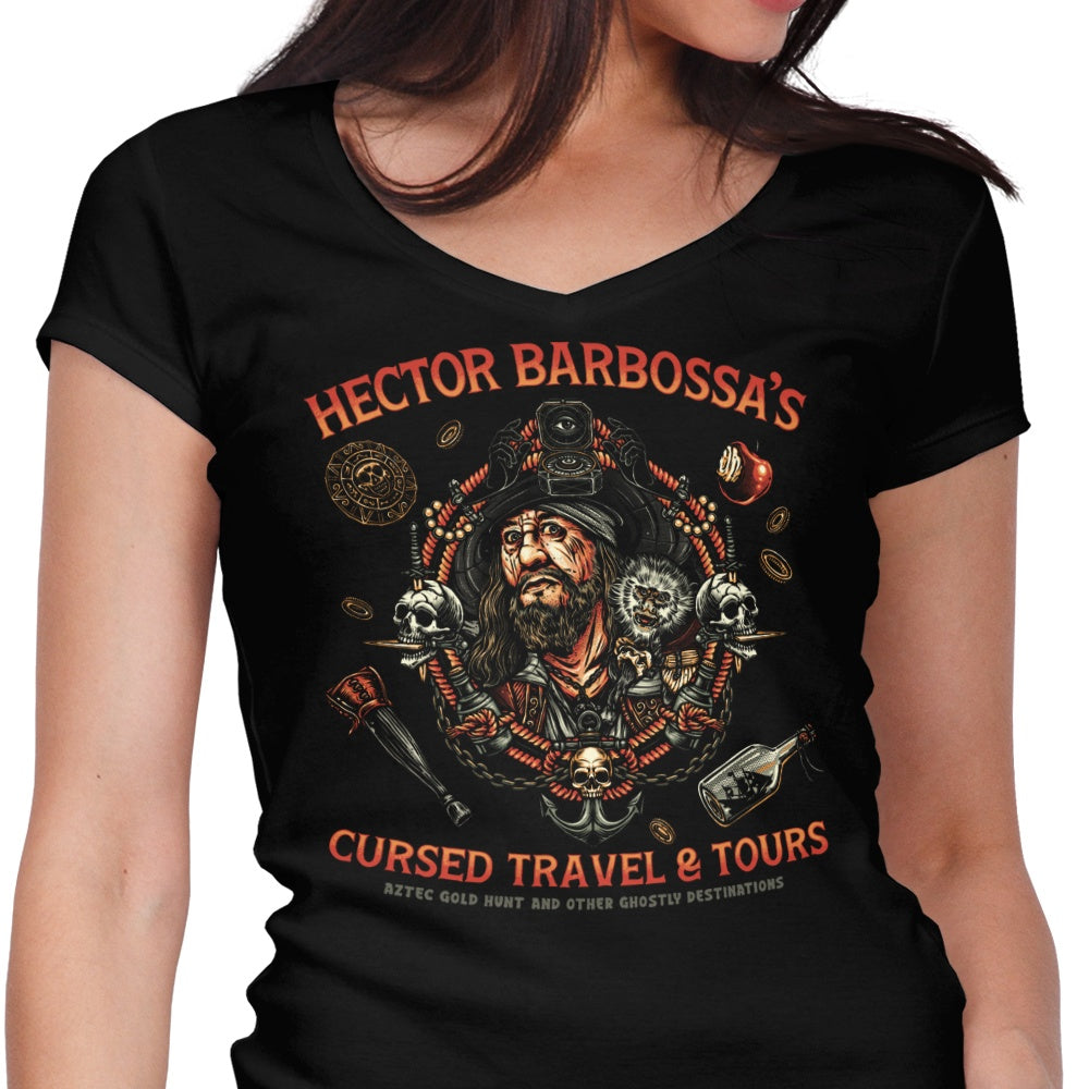 Cursed Travel and Tours Women's V-Neck - Adult & Kids T-Shirts, Sweatshirts & Hoodies apparel design preview 1