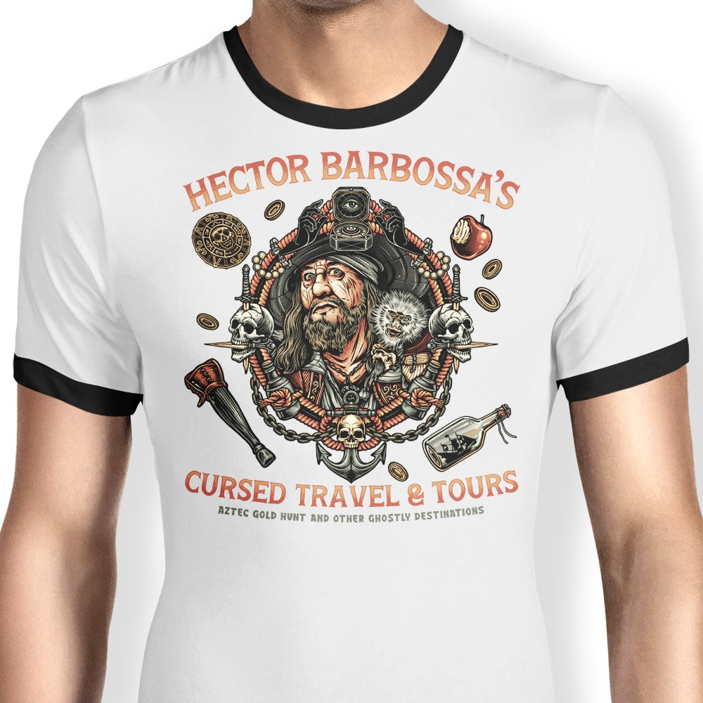 Cursed Travel and Tours Ringer - Adult & Kids T-Shirts, Sweatshirts & Hoodies apparel design preview 1