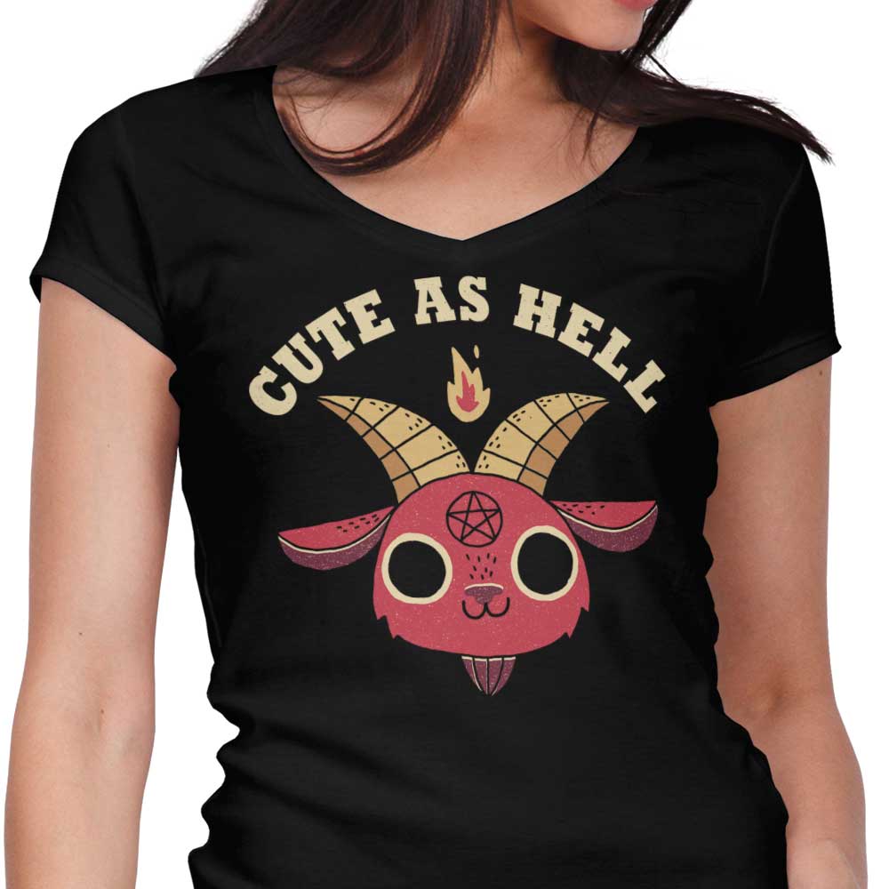 Cute as Hell Women's V-Neck - Adult & Kids T-Shirts, Sweatshirts & Hoodies apparel design preview 1