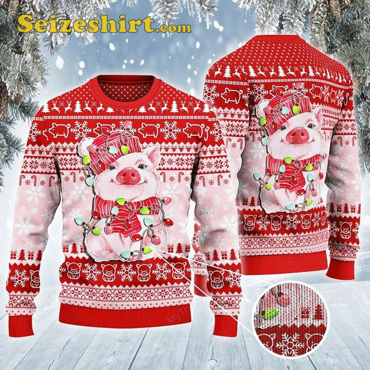 Cute Pig In Winter Clothes 3D Movie Ugly Christmas Sweater product image