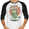Cute-thulhu 3/4 Sleeve Raglan - Adult & Kids T-Shirts, Sweatshirts & Hoodies apparel design preview 1