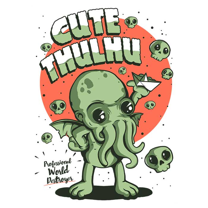 Cute-thulhu - Adult & Kids T-Shirts, Sweatshirts & Hoodies apparel design preview 2