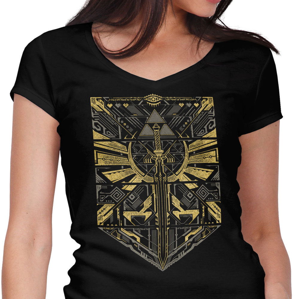 Cyber Hero Gold Women's V-Neck - Adult & Kids T-Shirts, Sweatshirts & Hoodies apparel design preview 1