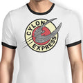 Cylon Express Ringer - Adult & Kids T-Shirts, Sweatshirts & Hoodies apparel design preview 1
