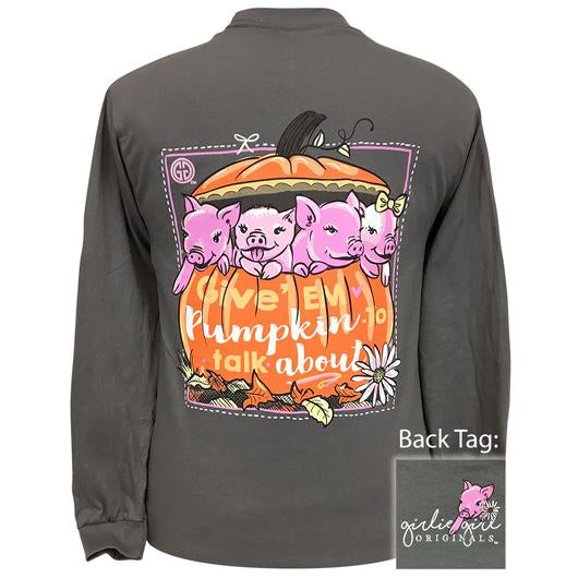 Girlie Girl Originals Preppy Piggy Pumpkin Fall - Adult & Kids T-Shirts, Sweatshirts & Hoodies apparel design preview 2