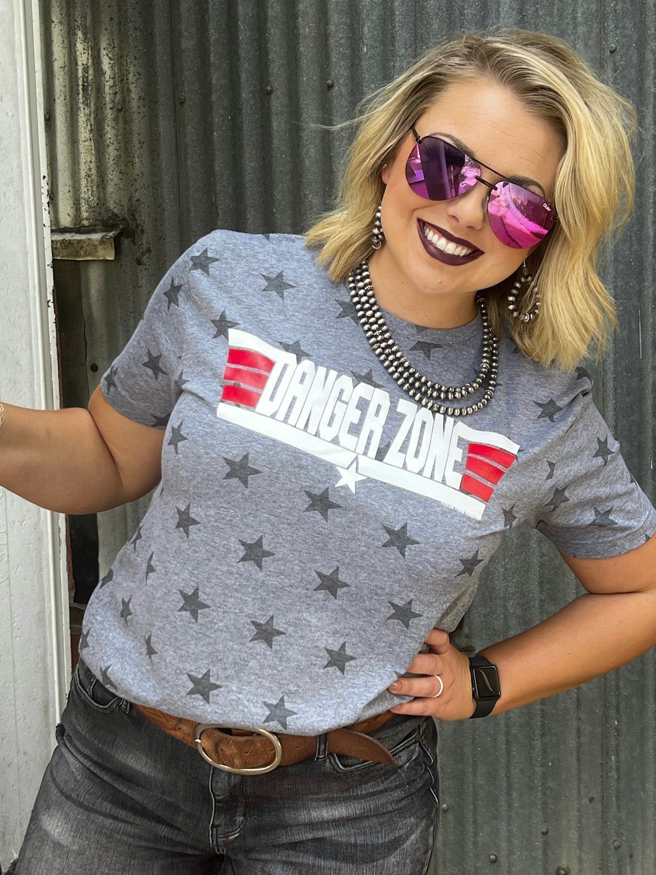 Texas True Threads Danger Zone Stars Canvas - Adult & Kids T-Shirts, Sweatshirts & Hoodies apparel design preview 2