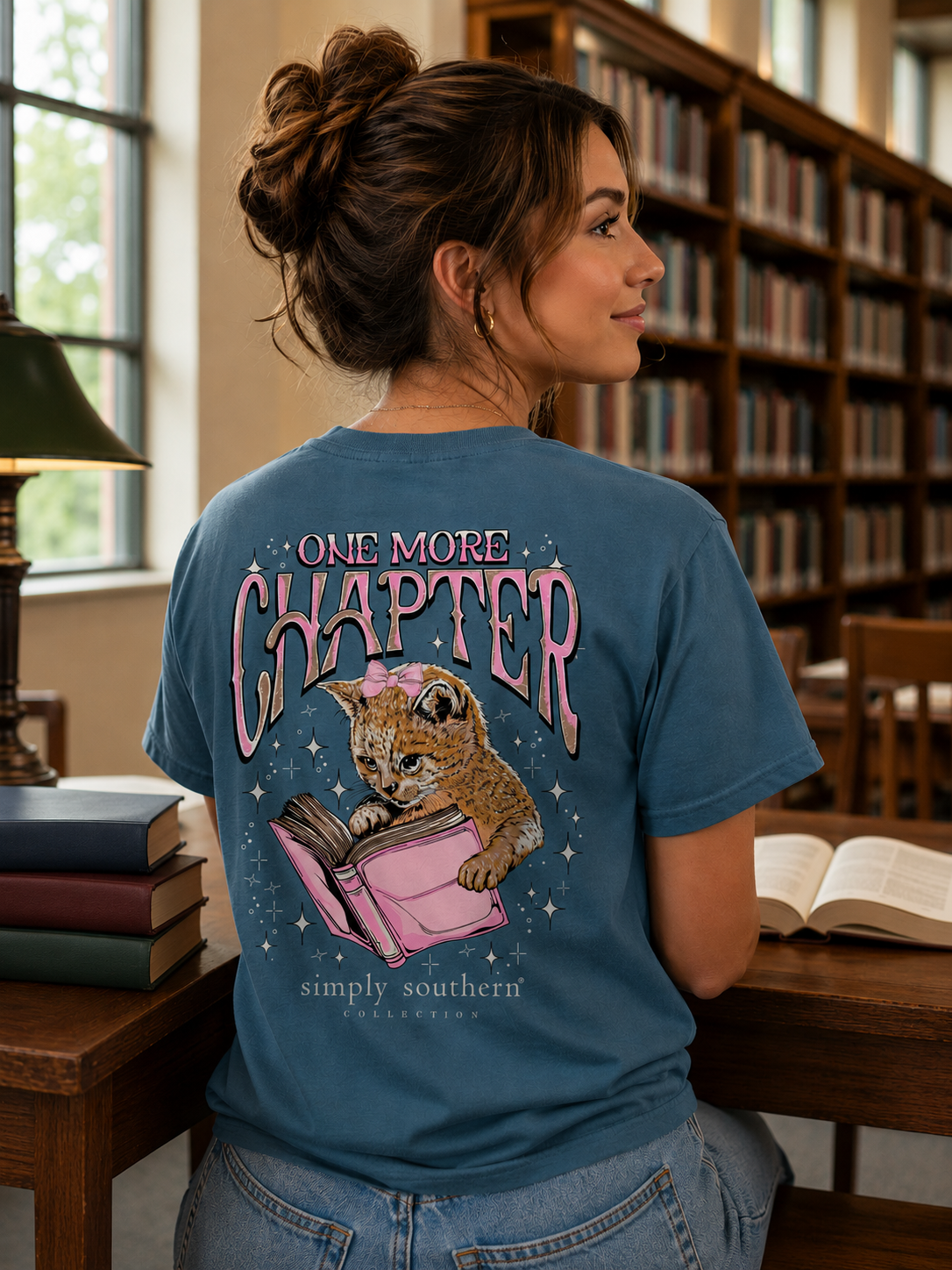 Simply Southern One More Chapter Cat - Adult & Kids T-Shirts, Sweatshirts & Hoodies apparel design preview 1