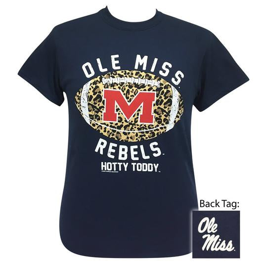 Ole Miss Rebels Leopard Football - Adult & Kids T-Shirts, Sweatshirts & Hoodies apparel design preview 1