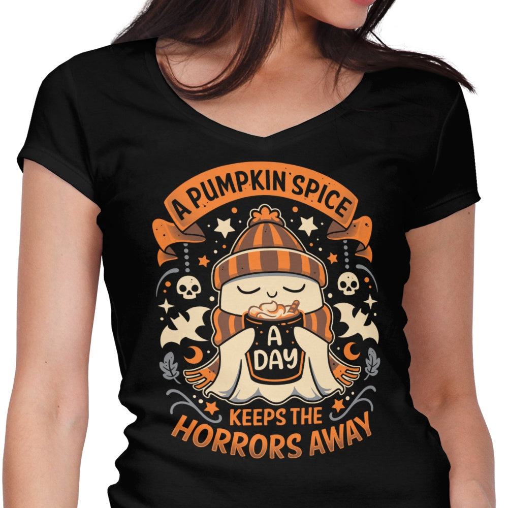 Daily Pumpkin Spice Women's V-Neck - Adult & Kids T-Shirts, Sweatshirts & Hoodies apparel design preview 1