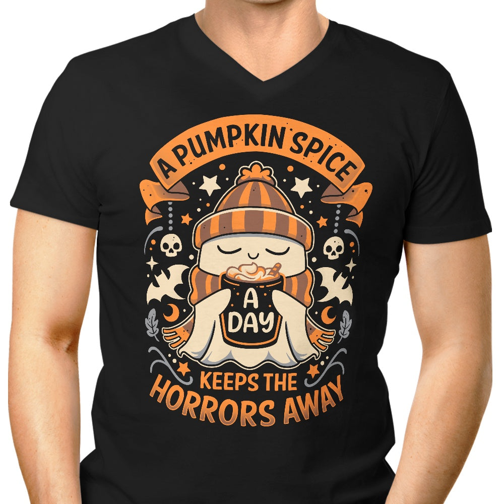 Daily Pumpkin Spice Men's V-Neck - Adult & Kids T-Shirts, Sweatshirts & Hoodies apparel design preview 1