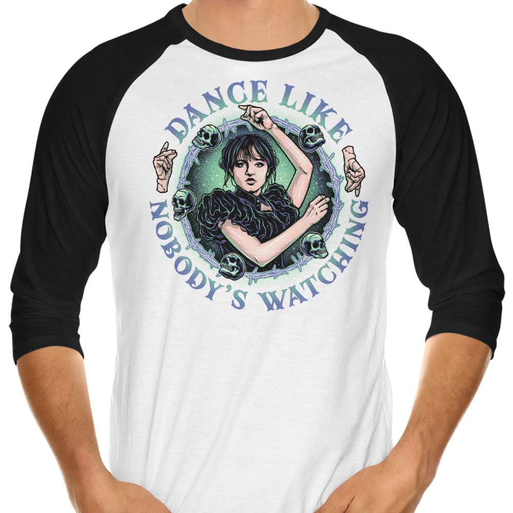 Dance Like Nobody's Watching 3/4 Sleeve Raglan - Adult & Kids T-Shirts, Sweatshirts & Hoodies apparel design preview 1