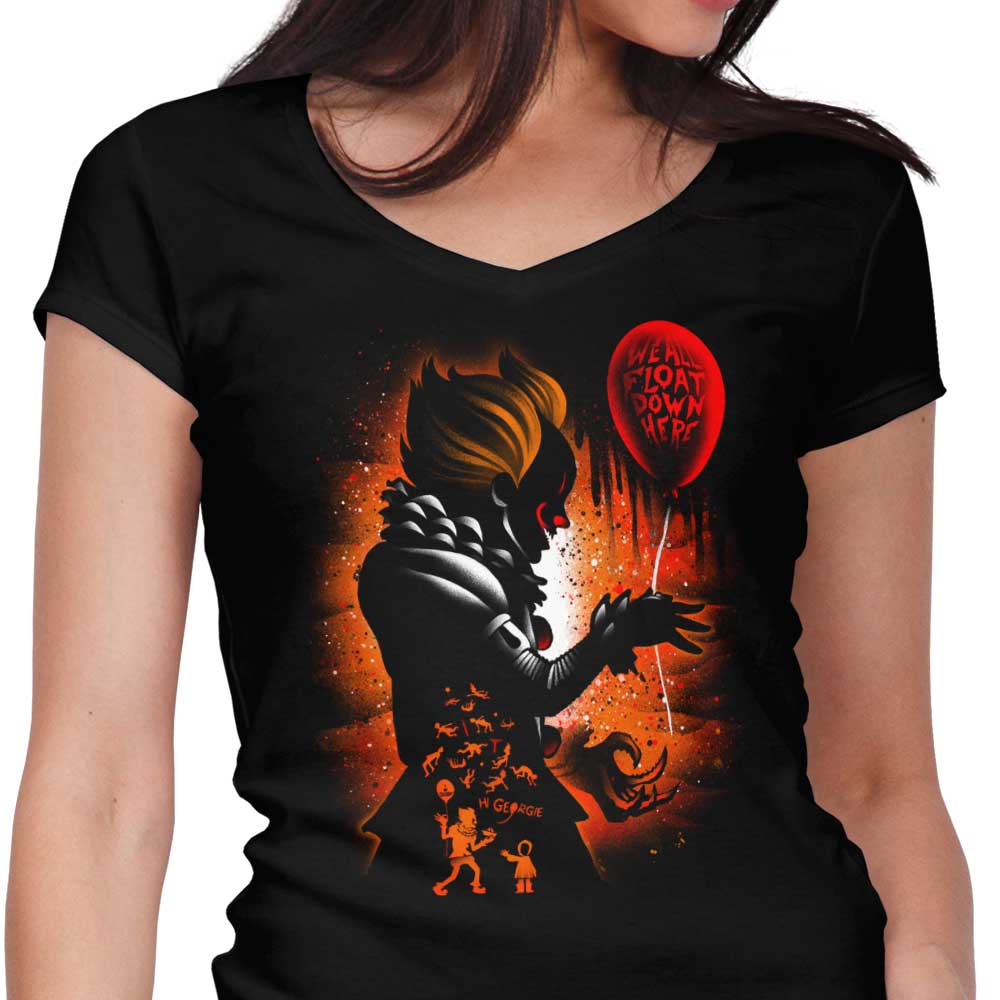 Dancing Clown Women's V-Neck - Adult & Kids T-Shirts, Sweatshirts & Hoodies apparel design preview 1