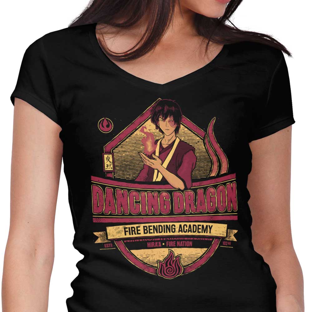 Dancing Dragon Women's V-Neck - Adult & Kids T-Shirts, Sweatshirts & Hoodies apparel design preview 1