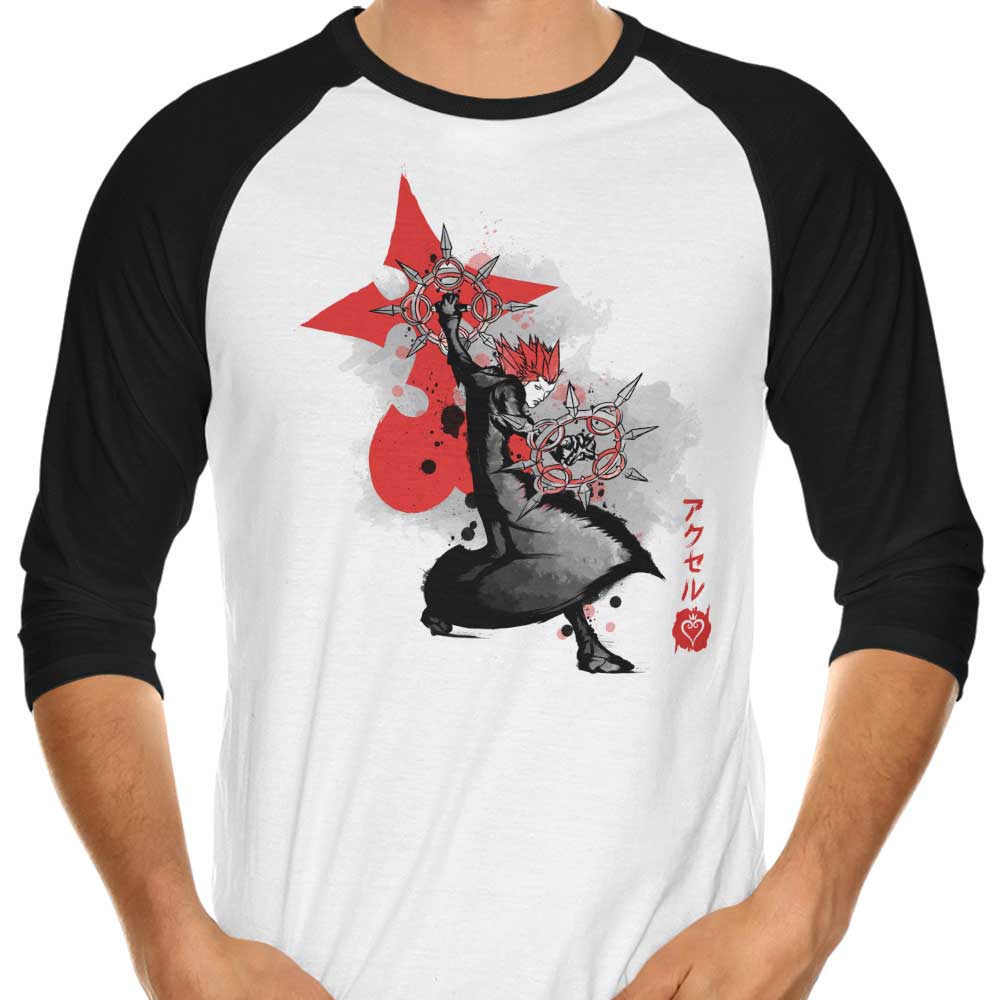 Dancing Flames Sumi-e 3/4 Sleeve Raglan - Adult & Kids T-Shirts, Sweatshirts & Hoodies apparel design preview 1