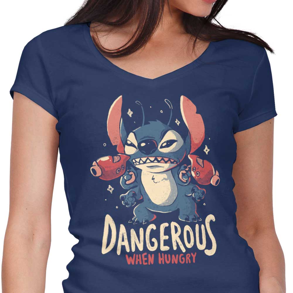 Dangerous When Hungry Women's V-Neck - Adult & Kids T-Shirts, Sweatshirts & Hoodies apparel design preview 1