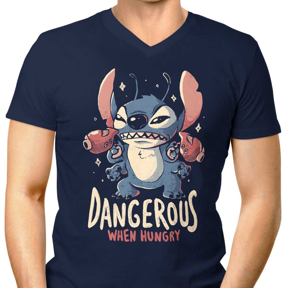 Dangerous When Hungry Men's V-Neck - Adult & Kids T-Shirts, Sweatshirts & Hoodies apparel design preview 1