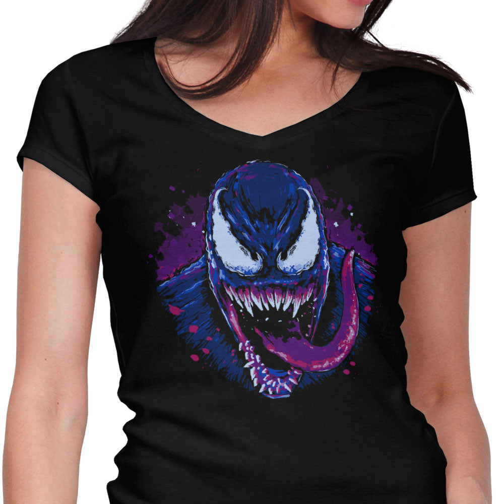 Dark Alien Women's V-Neck - Adult & Kids T-Shirts, Sweatshirts & Hoodies apparel design preview 1