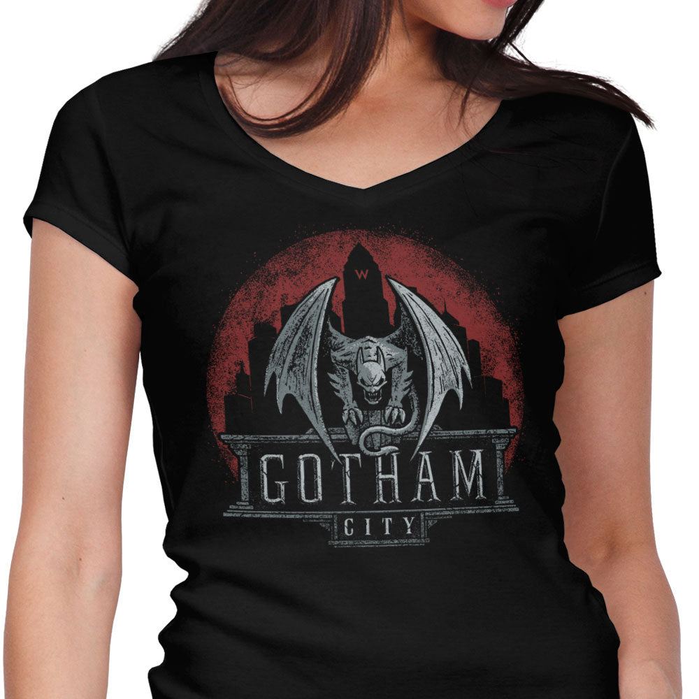 Dark Gargoyle Women's V-Neck - Adult & Kids T-Shirts, Sweatshirts & Hoodies apparel design preview 1