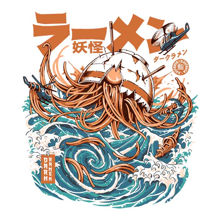 Dark Great Ramen Men's Apparel - Adult & Kids T-Shirts, Sweatshirts & Hoodies apparel design preview 2