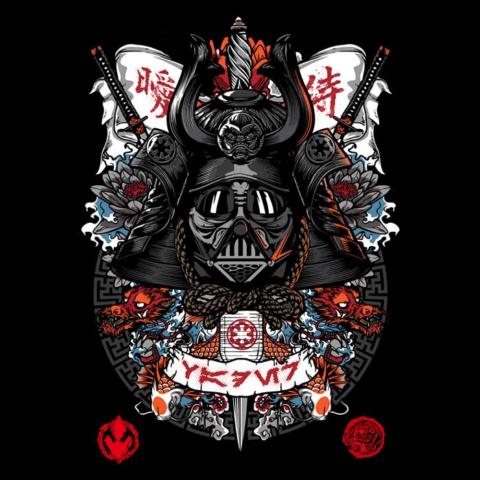 Dark Lord Samurai Men's V-Neck - Adult & Kids T-Shirts, Sweatshirts & Hoodies apparel design preview 2