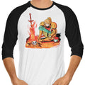 Dark Samus 3/4 Sleeve Raglan - Adult & Kids T-Shirts, Sweatshirts & Hoodies apparel design preview 1