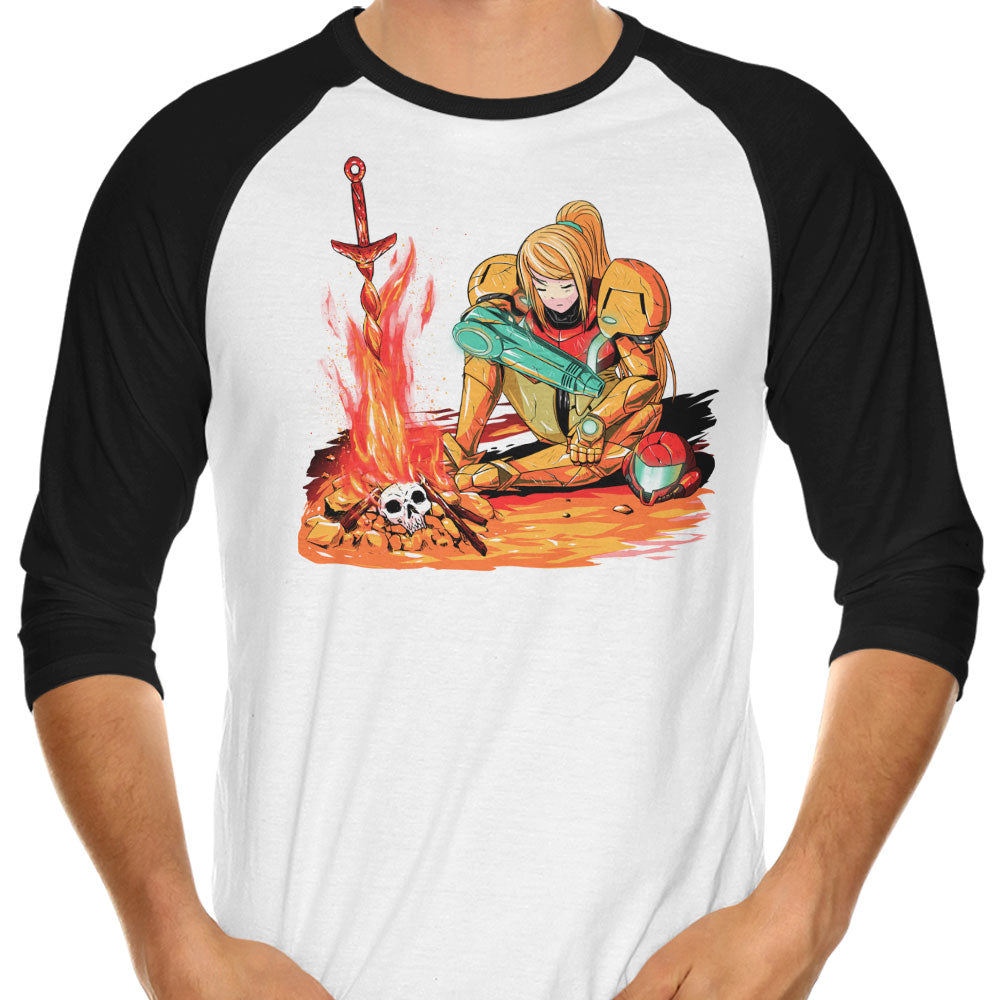 Dark Samus 3/4 Sleeve Raglan - Adult & Kids T-Shirts, Sweatshirts & Hoodies apparel design preview 1