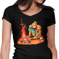 Dark Samus Women's V-Neck - Adult & Kids T-Shirts, Sweatshirts & Hoodies apparel design preview 1