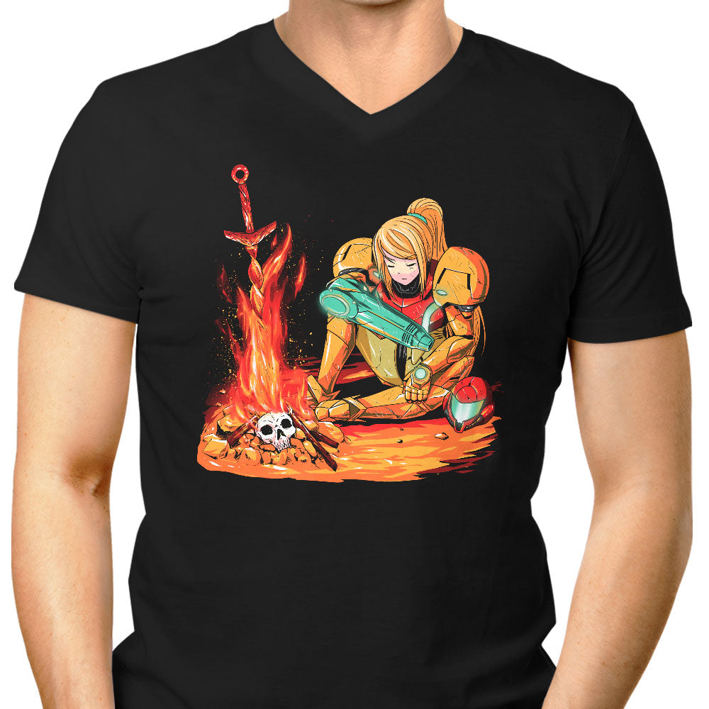 Dark Samus Men's V-Neck - Adult & Kids T-Shirts, Sweatshirts & Hoodies apparel design preview 1