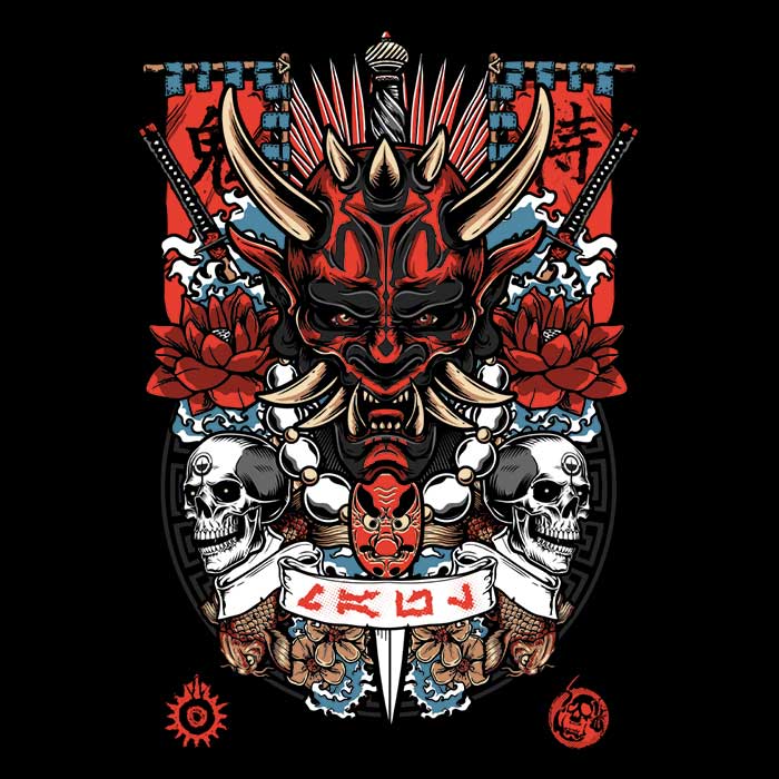 Dark Side Akuma Men's V-Neck - Adult & Kids T-Shirts, Sweatshirts & Hoodies apparel design preview 2