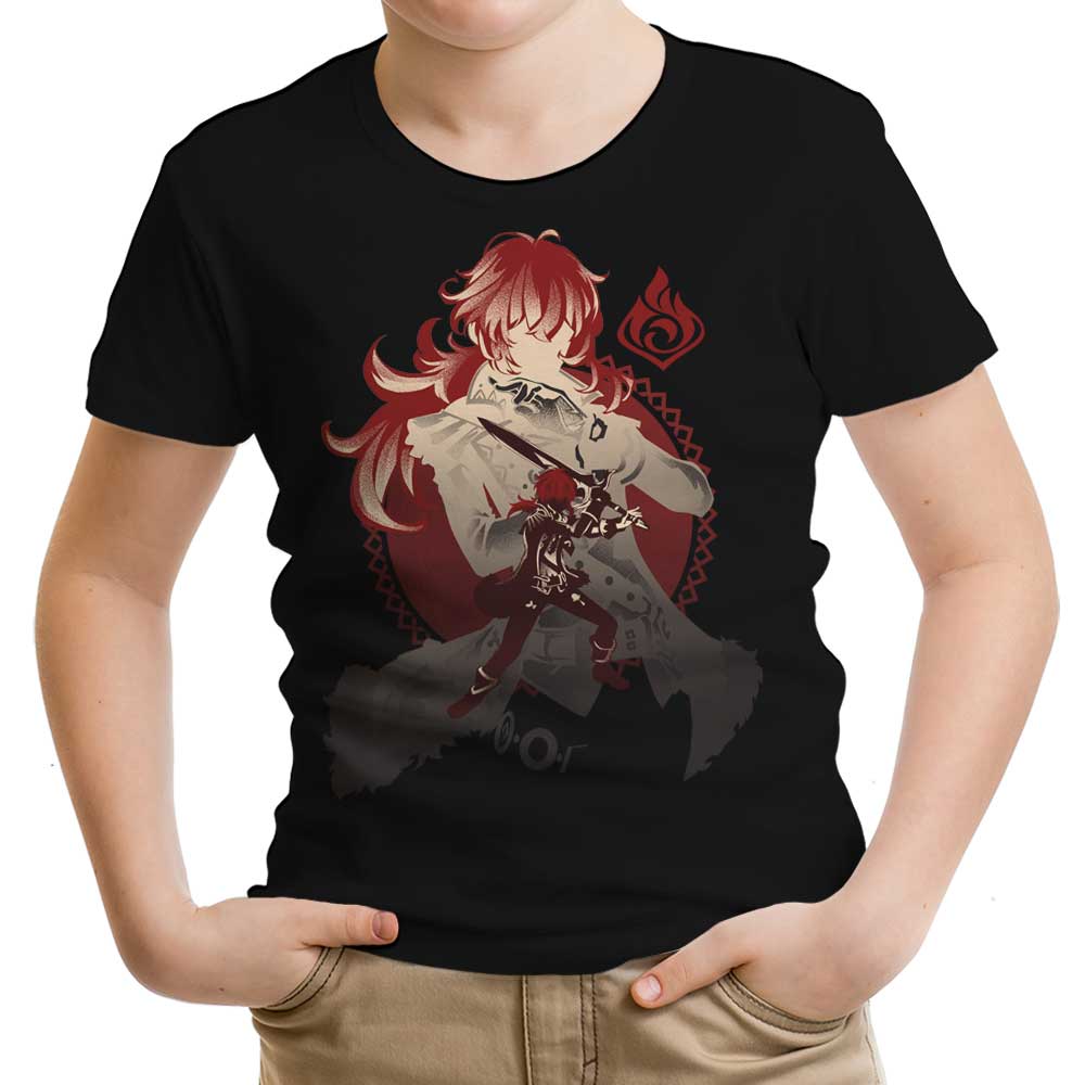 Dark Side of Dawn Diluc Youth Apparel - Adult & Kids T-Shirts, Sweatshirts & Hoodies apparel design preview 1