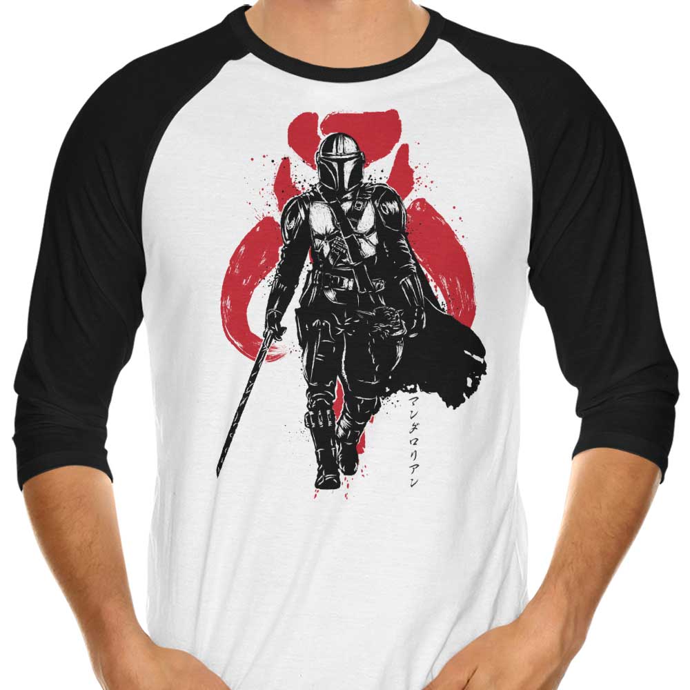 Dark Wielder Sumi-e 3/4 Sleeve Raglan - Adult & Kids T-Shirts, Sweatshirts & Hoodies apparel design preview 1