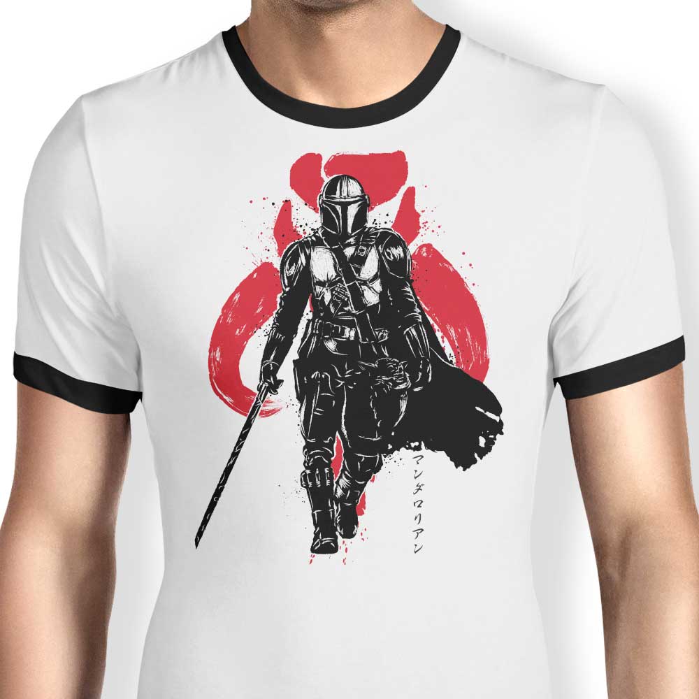 Dark Wielder Sumi-e Ringer - Adult & Kids T-Shirts, Sweatshirts & Hoodies apparel design preview 1