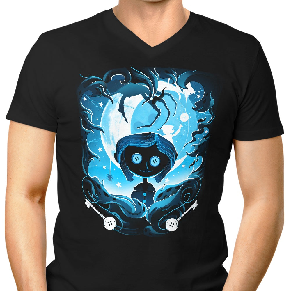 Darkness Button Men's V-Neck - Adult & Kids T-Shirts, Sweatshirts & Hoodies apparel design preview 1