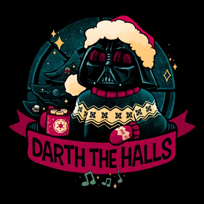 Darth the Halls Men's Apparel - Adult & Kids T-Shirts, Sweatshirts & Hoodies apparel design preview 2
