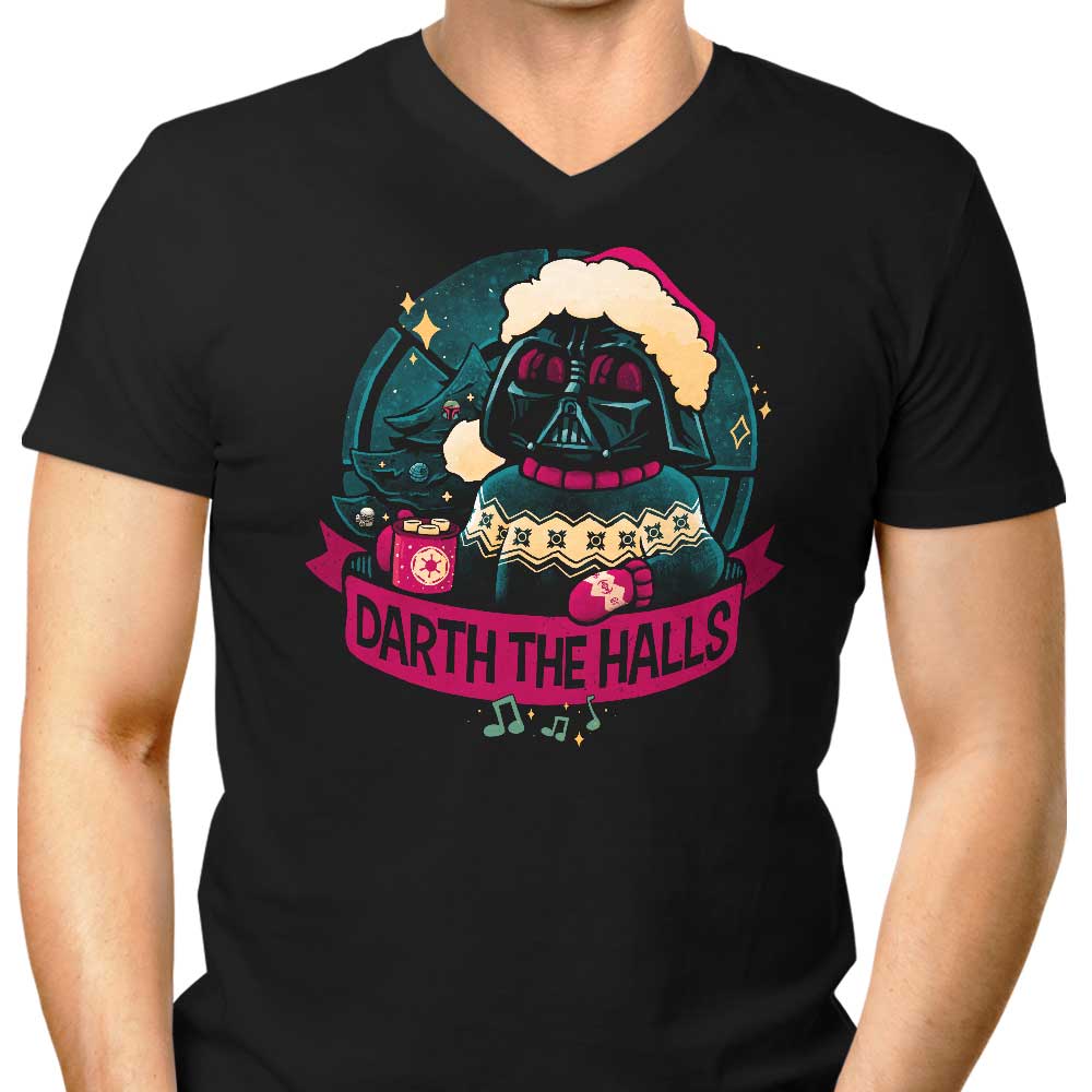 Darth the Halls Men's V-Neck - Adult & Kids T-Shirts, Sweatshirts & Hoodies apparel design preview 1