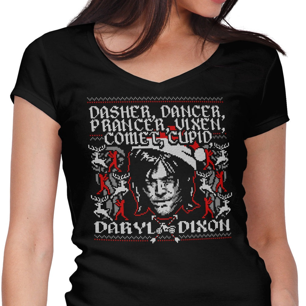 Dasher, Dancer and Dixon Women's V-Neck - Adult & Kids T-Shirts, Sweatshirts & Hoodies apparel design preview 1