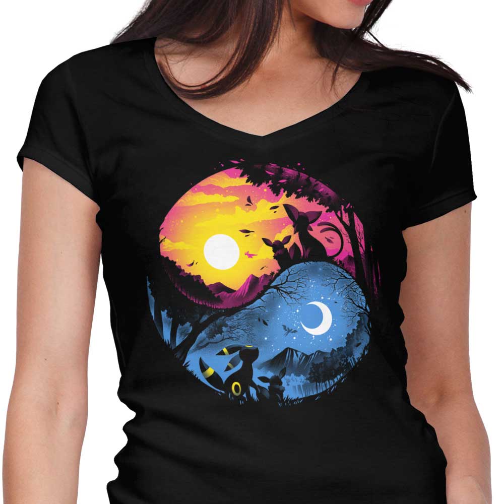 Day Night Evolution Women's V-Neck - Adult & Kids T-Shirts, Sweatshirts & Hoodies apparel design preview 1