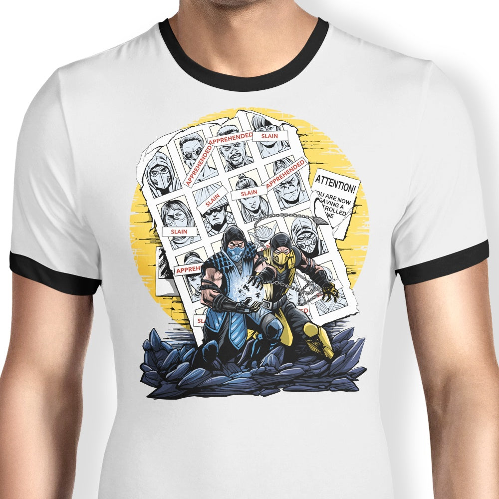 Days of the Mortal Past Ringer - Adult & Kids T-Shirts, Sweatshirts & Hoodies apparel design preview 1